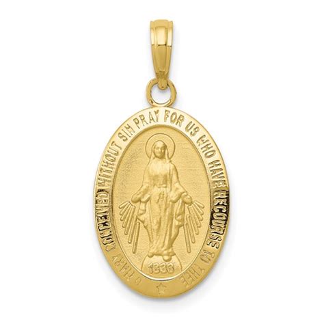 10k Yellow Gold Miraculous Medal 3 4in 10M1432 Joy Jewelers