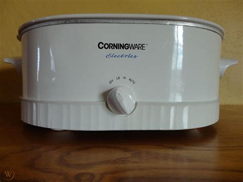 Corning Ware Electrics White Oval Crock Pot W Lid Electric Slow Cooker