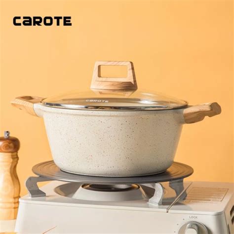 Jual CAROTE Granite Putih Anti Lengket Casserole Granit Pan 24cm