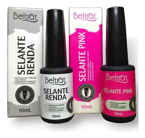 2 Selantes Top Coat Renda Pink Led Uv Beltrat 10ml Parcelamento