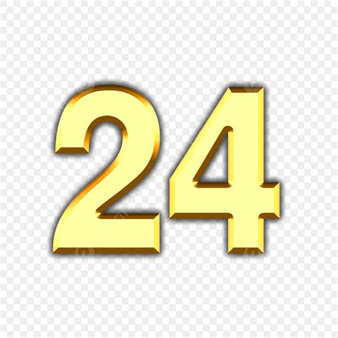 Number 24 Clipart Png Images Number 24 Golden Font Twentyfour Font