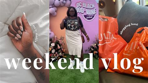 Weekend Vlog Black Food Wine Festival Hauls Lunch Date New Hair