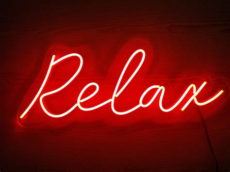 Relax Neon Signneon Light Sign Customneon Sign Bedroom Etsy