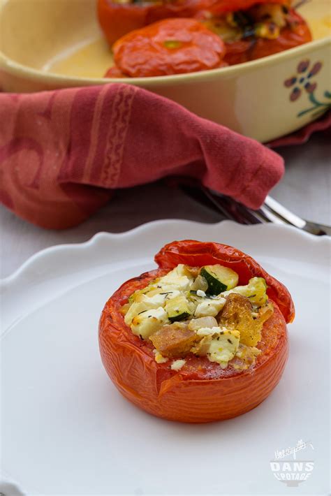 Tomates farcies végétariennes courgettes feta Une aiguille dans l