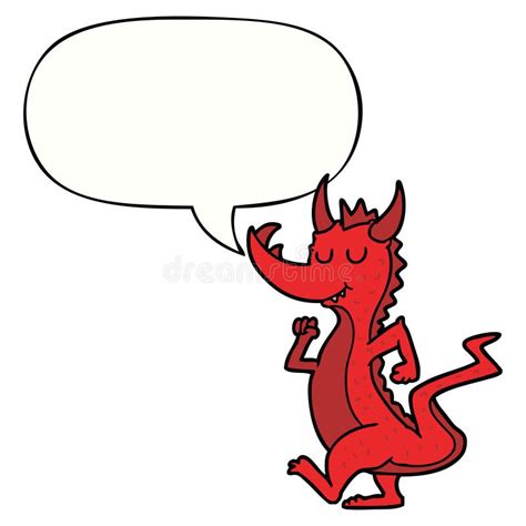 A Creative Cartoon Cute Dragon And Speech Bubble Stock Vector