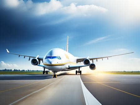 A Large Jetliner Sitting On Top Of An Airport Runway Image Design Id