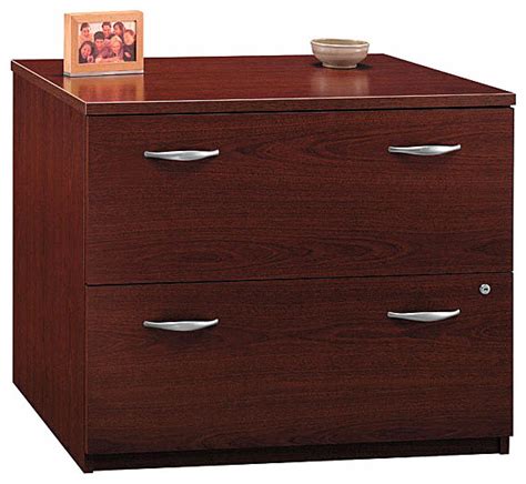 Two Drawer Lateral File Cabinet In Mahogany Series C Traditional Filing Cabinets By