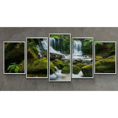 Kit Quadros Decorativos Mosaico Paisagem Cachoeira