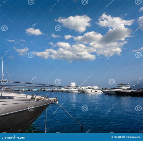Ibiza Santa Eulalia Marina Port in Balearics Stock Image - Image of