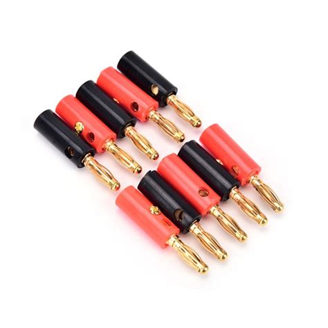 5pcs 4mm Banana Speaker Plugs Audio Speaker Screw Banana Gold Plate