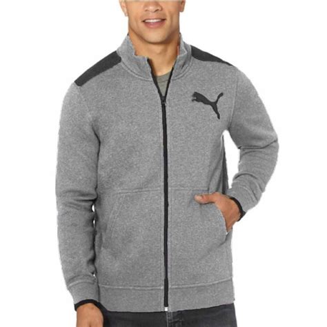 Puma Puma Mens Full Zip Fleece Track Jacket Medium Greydark