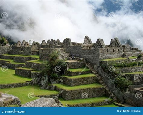 Inca Ruins of Machu Picchu, Peru Stock Photo - Image of mist, cascade ...