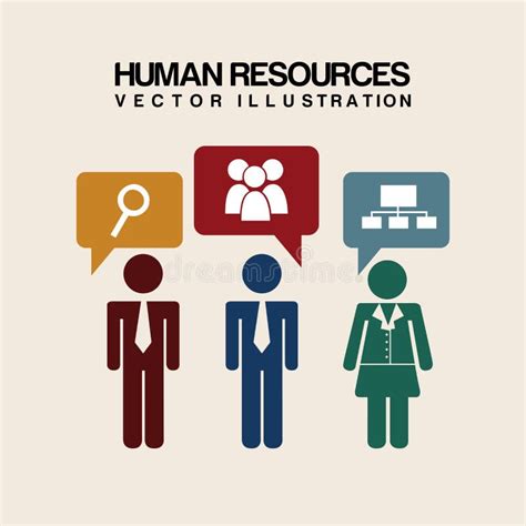 Human Resources Sign With Hr Icon Vector Stock Vector Illustration Of