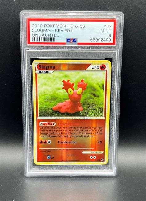 Pokemon PSA 9 MINT Slugma 67 90 Undaunted Reverse Holofoil 2010 S 2409