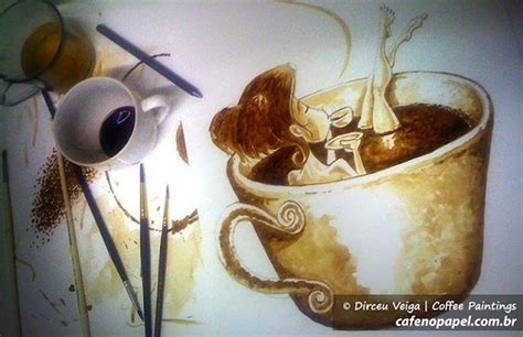 TRIBARTE Coffee Art Pinturas feitas usando apenas café espresso sobre