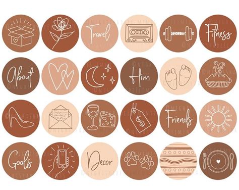 Boho Instagram Highlight Cover Icons Line Art Highlight Etsy Story