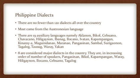 Philippine Dialects