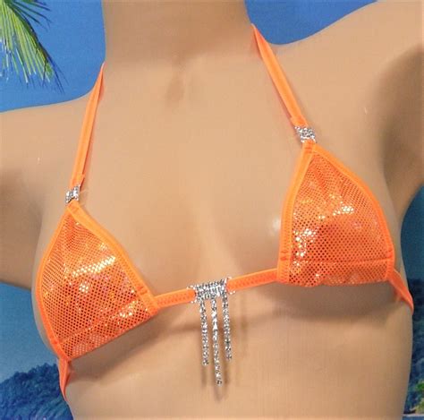 Mini Micro Bikini With Rhinestones Choice Of Bottoms Hot Etsy