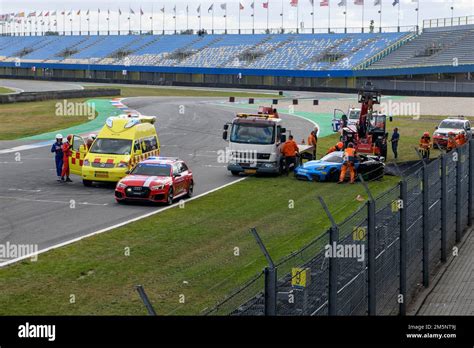 View Of The Scene After A Serious Racing Accident Left Yellow