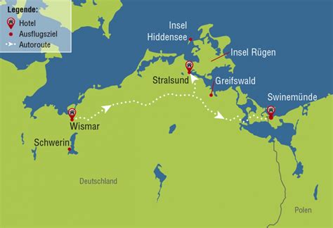 Autorundreise an der Ostsee Wismar Stralsund Swinemünde