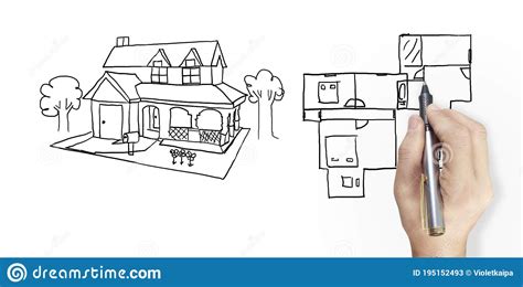 Hand Drawing House Concept Of Dream Draw By Designer Stock Image