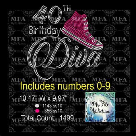 My File Addiction Birthday Number Diva High Top 30 40 50 60 70