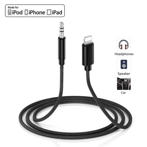 Aux Cable for iPhone 3.5mm Aux Cord Car Aux Audio Cable to 3.5mm Aux Adapter Braided Audio Cable ...