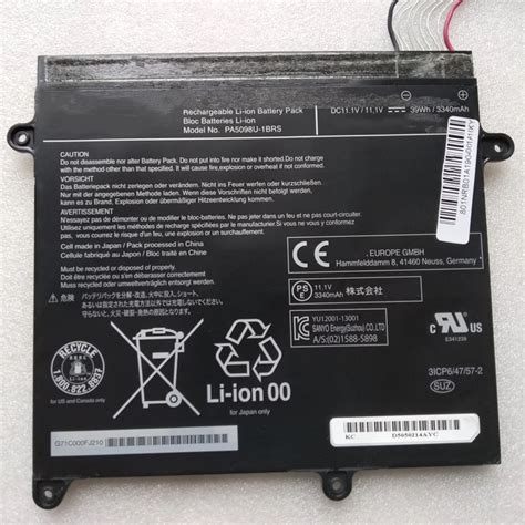 Original Pa5098u 1brs Laptop Battery 11 1v 39wh For Toshiba Z10t A1102l