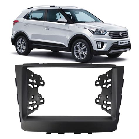 Moldura Painel Dvd R Dio Din Hyundai Creta Preto Submarino