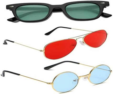 Buy Elligator Uv Protection Aviator Wayfarer Round Full Frame Greenred And Blue Sunglasses For