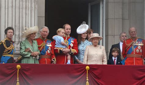 Buckingham Palace Balcony after the end of the Trooping the Color event ...