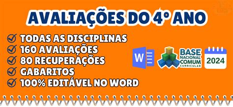 Avaliações 4 Ano Portugues