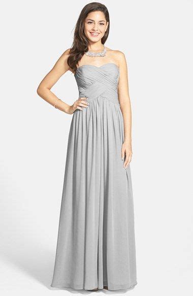 Js Boutique Strapless Ruched Chiffon Gown Nordstrom Gowns Womens