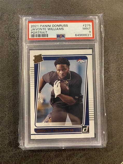 2021 Panini Donruss Rated Rookie Portrait 275 Javonte Williams RC