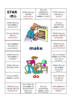 Speaking Activity Using The Verbs Do And Make By Zouhire Chihab Tpt