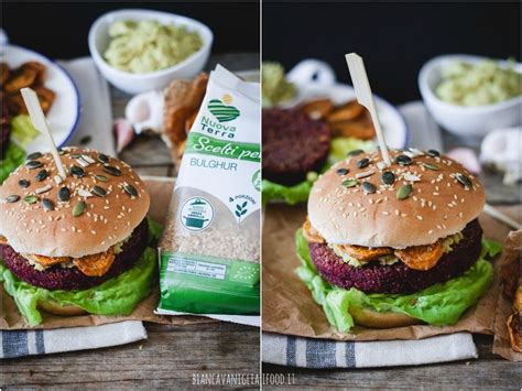 Veg Burger Di Barbabietola Rossa E Bulghur Con Hummus Di Ceci E