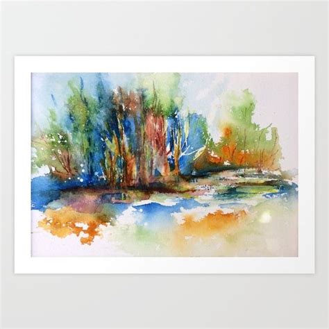 Spontaneous Watercolor Landscape Original Abstract Art Print Ad