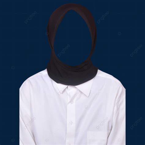 Kemeja Putih Berkerudung Hitam Baju Putih Kerudung Hitam Png