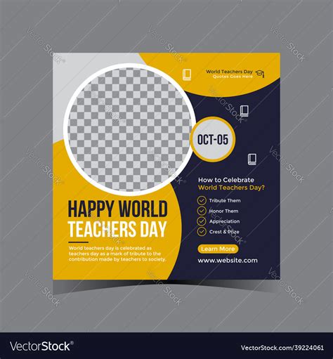 World Teachers Day Social Media Post And Banner Vector Image