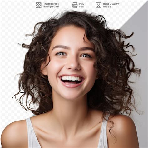 Une Femme Souriante Avec Un Sourire Sur Son Visage Psd Premium