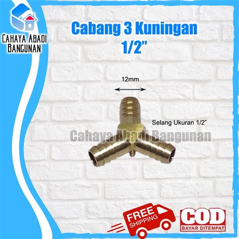 Jual Cabang 3 Kuningan Sambungan Selang 1 2 Inch Y Bisa Untuk Selang