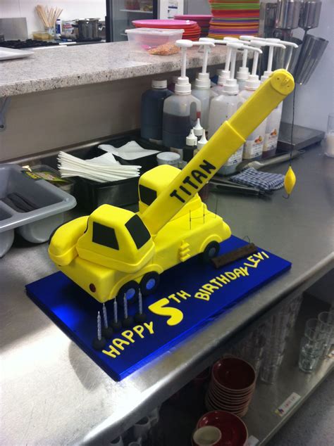 This crane cake lifted everyone's spirits. Truck Theme Birthday Party ...