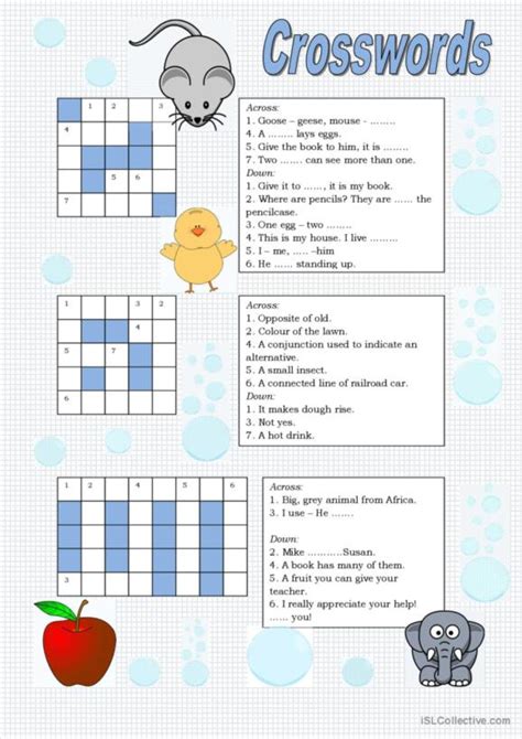 Crosswords English Esl Worksheets Pdf Doc