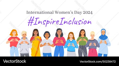 Inspire Inclusion Pose International Womens Day Vector Image