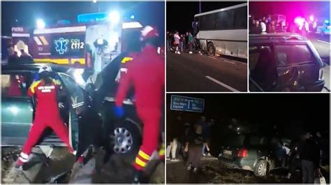 Autobuz plin cu muncitori impact devastator pe un drum din Maramureș