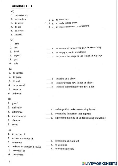 Module E Vocabulary Worksheet Worksheet