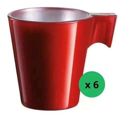 Taza Cafe Expresso Vidrio Luminarc Flashy Rojo Cc Mercadolibre