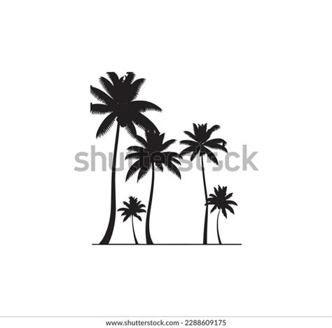 Five Coconut Trees Silhouette Vector Art Stock Vector Royalty Free