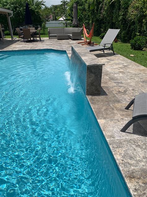 Pool Deck Travertine All Seal Exteriors Pool Remodeling Pompano Beach