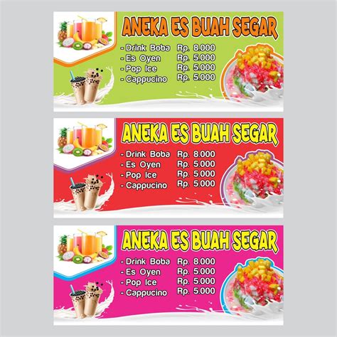 Jual Spanduk Jus Spanduk Toko Jus Buah Banner Jus Buah Ukuran 3 X 1